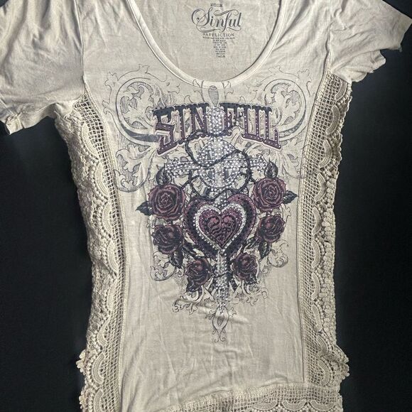 Sinful | Tops | Rhinestone Studded NWT SizeM - Picture 10 of 14